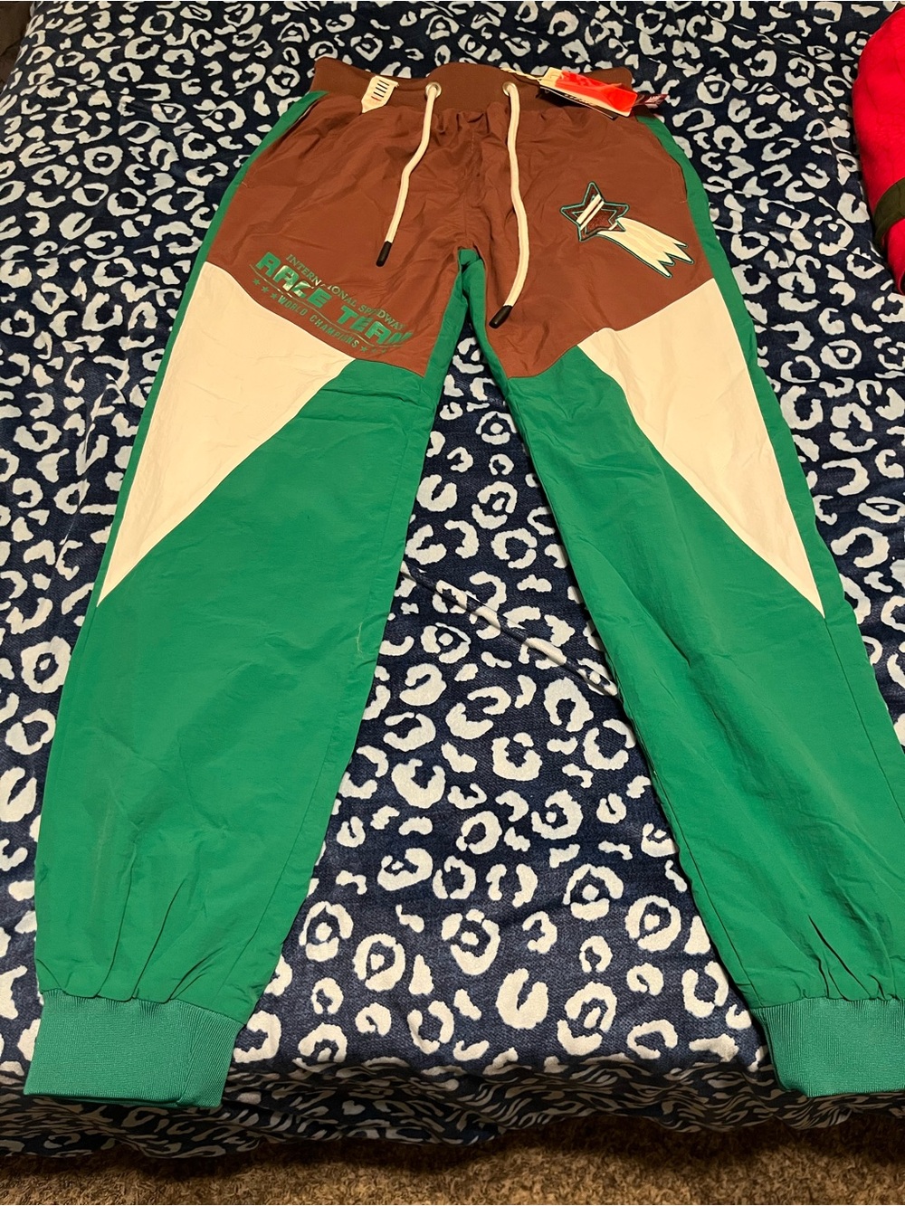 & Other Stories Green Brown Colorblock Jogger Pants